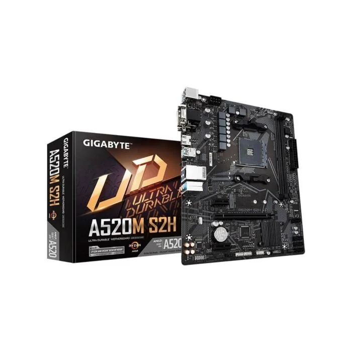 Picture of GIGABYTE A520M S2H AM4 AMD A520 Micro-ATX AMD Motherboard