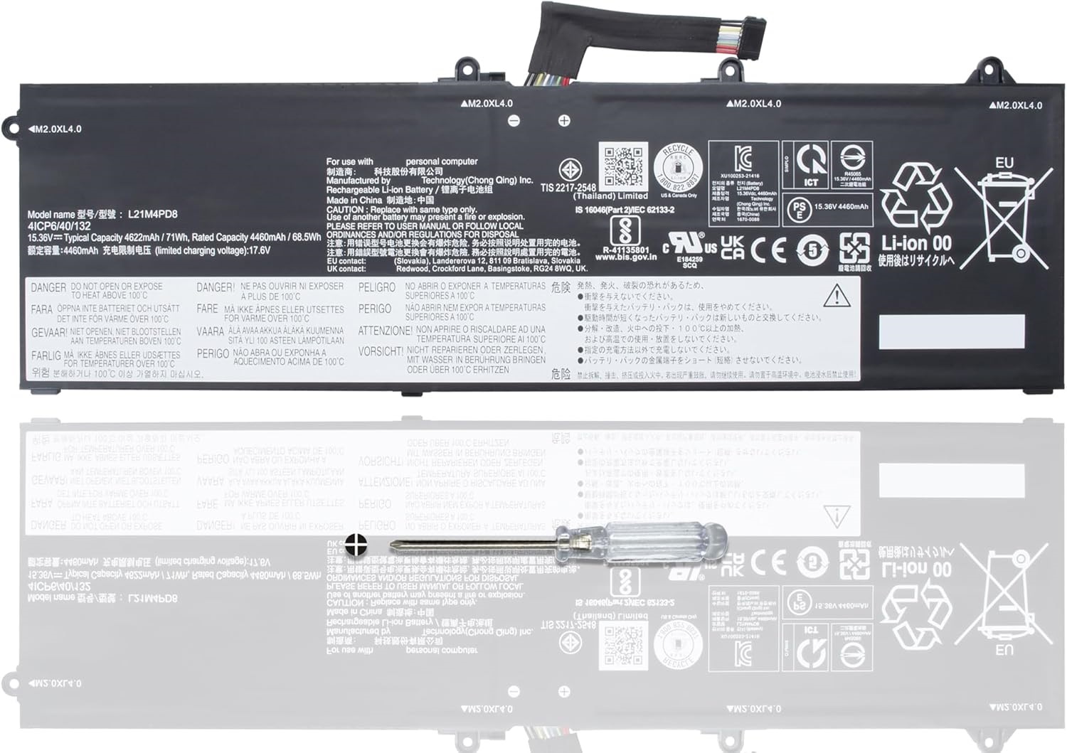 Picture of 71Wh L21M4PD8 L21L4PD8 Laptop Battery for Lenovo ThinkBook 16 G4+ ARA IAP 