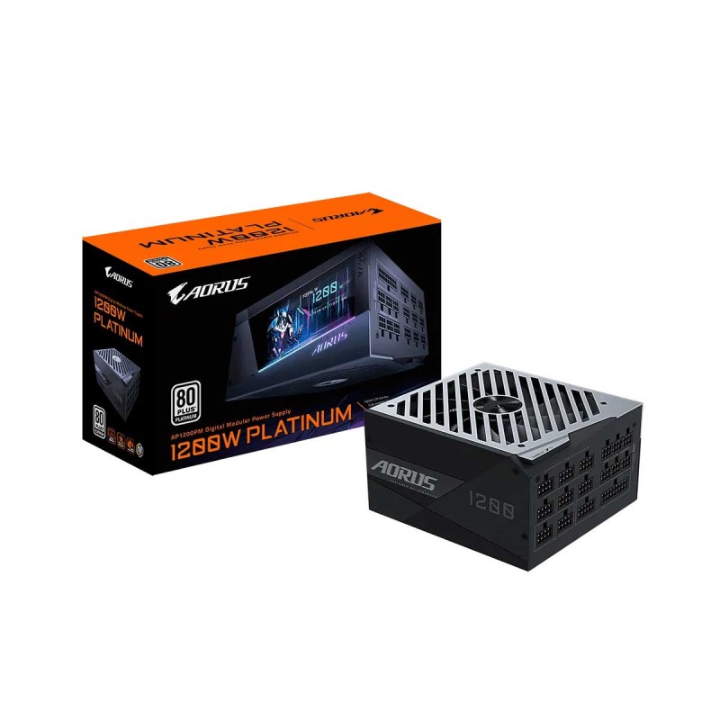 Picture of Gigabyte AORUS GP-AP1200PM 1200w 80+ Platinum Fully Modular ATX, RGB with LCD Display Power Supply