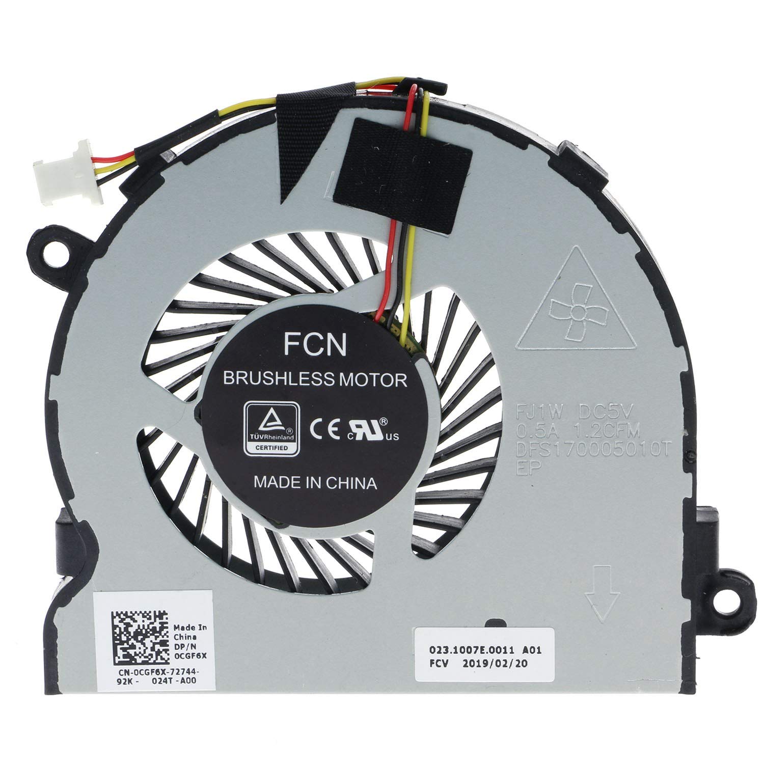 Picture of CPU Cooling Fan for DELL INSPIRON 15 3565 3567 3568 P63F Vostro 14 3468 DFS170005010T 0CGF6X CGF6X