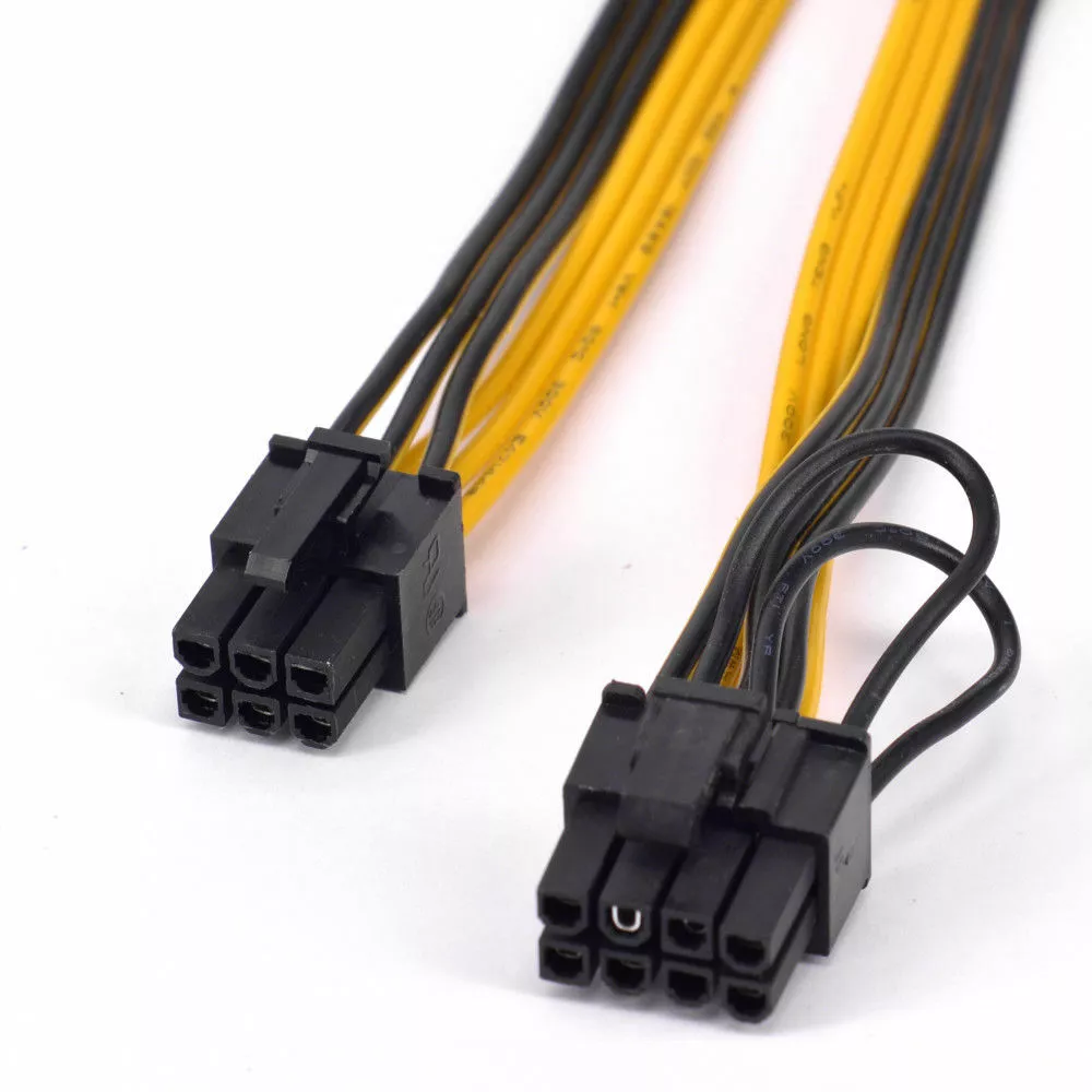 Picture of PCIe 6pin Male to 8pin(6+2) Male Graphics Card Power Cable GPU Cable