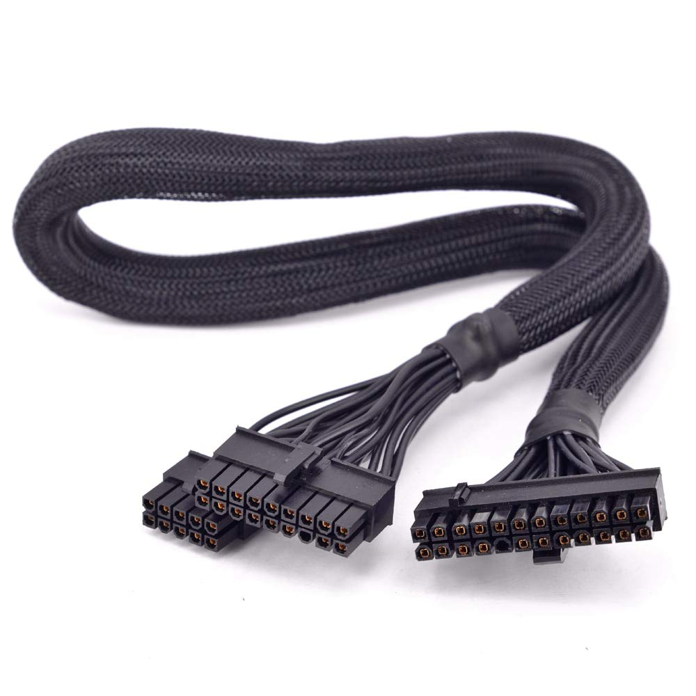 Picture of Cables 18+10 Pin to 20+4Pin 24Pin ATX Power Supply Cable Sleeved PSU Modular 