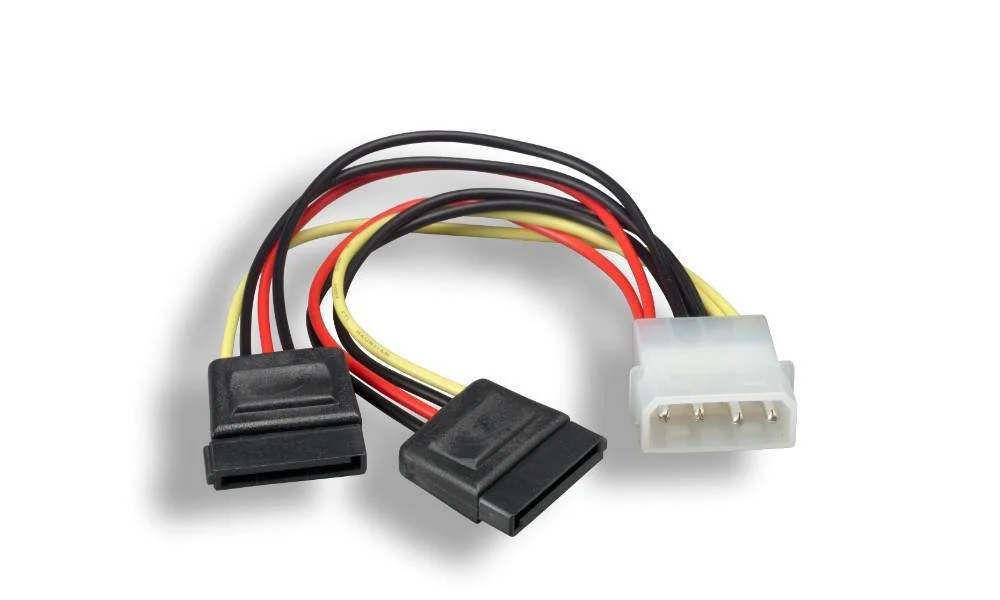 Picture of 5.25" Male to SATA 15-Pin Female x 2 DC Power Adapter Y Cable