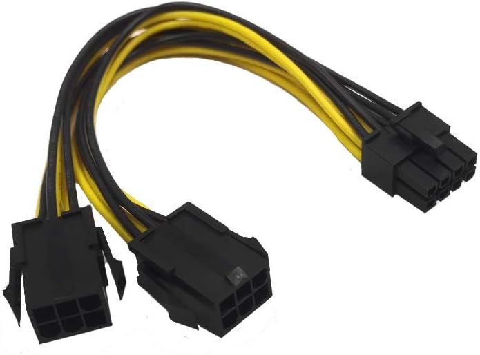 Picture of Dual 6 Pin Female to 8 Pin Male Adapter Power Cable GPU Power Cable 8